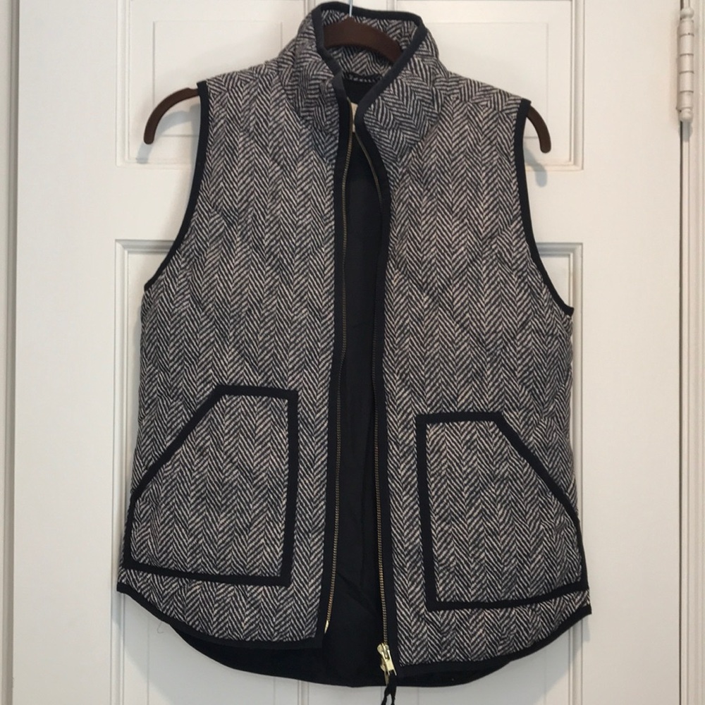 JCrew Quilted herringbone vest